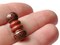 5 22mm Vintage Painted Peruvian Clay Beads - Brown, Copper, and Black Bumpy Tube Beads